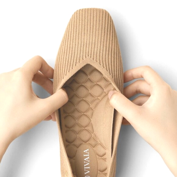 Vivaia Margot Walker square-toe nutmeg tan flats EU41.5 = US10 - Picture 2 of 10